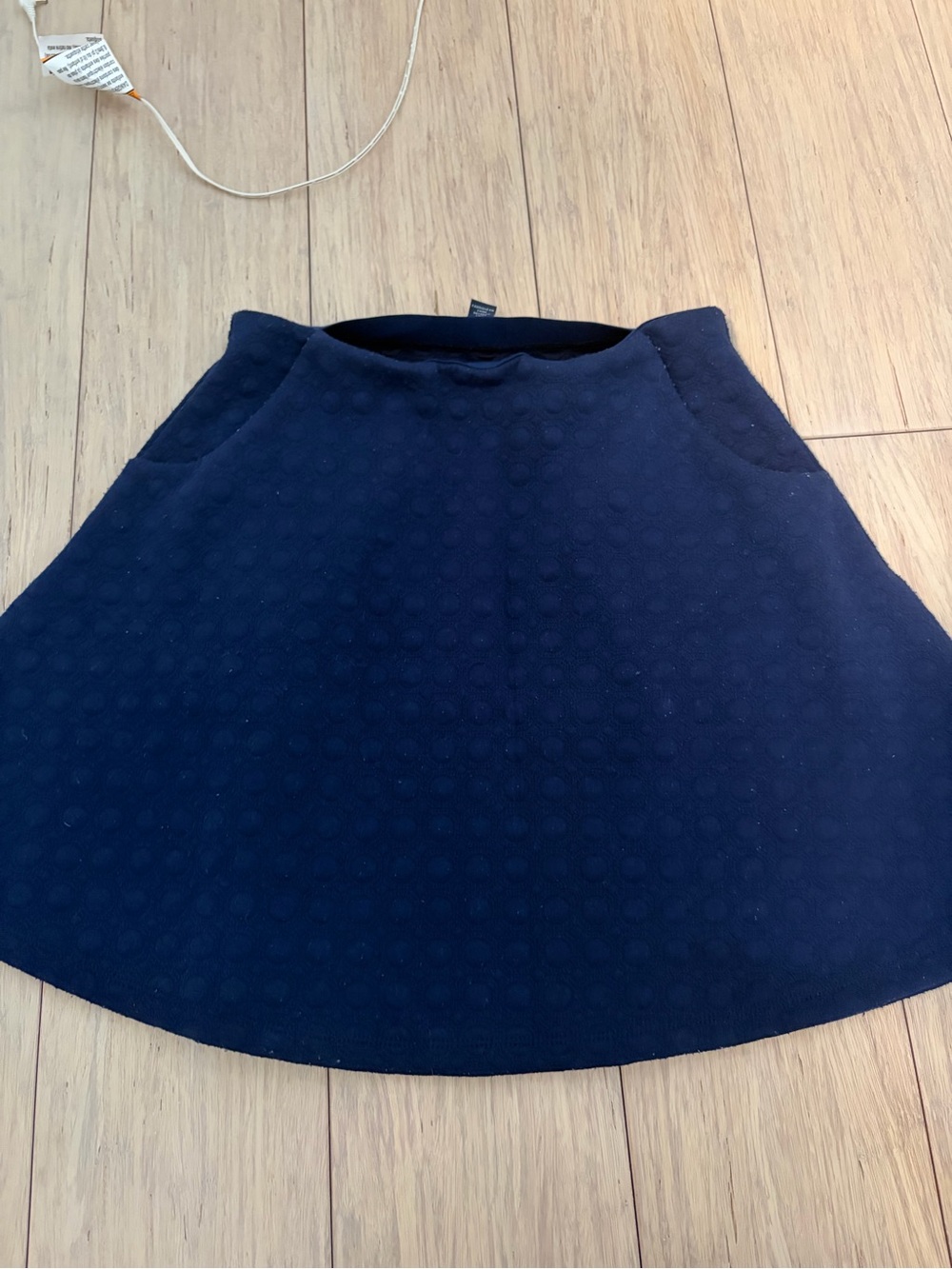 Tommy Hilfiger Navy Textured Skater Skirt